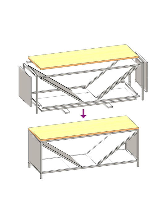 vidaXL Wooden Shelf Wood Storage 100.5x35.5x40cm White