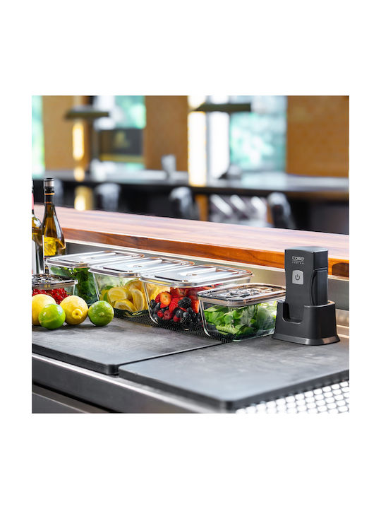 Caso Vacu OneTouch Pro Lunchbox Glas Gray 13.5x19cm 24Stück
