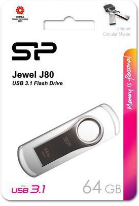 Silicon Power Jewel 80 64GB USB 3.2 Stick Ασημί