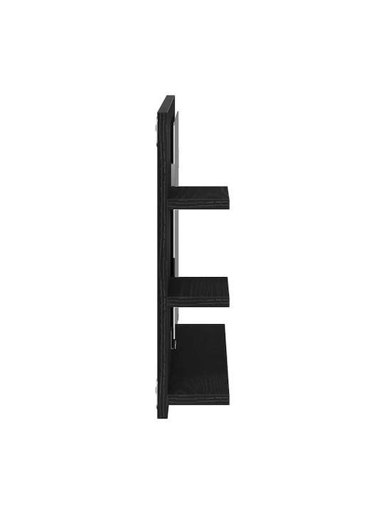 vidaXL Bathroom Mirror made of Particle Board with Shelf 60x10.5cm Black