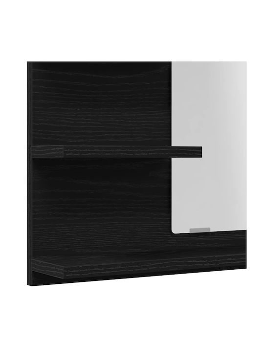 vidaXL Bathroom Mirror made of Particle Board with Shelf 60x10.5cm Black