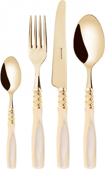 Casa Bugatti Set de Tacâmuri Inoxidabil Auriu 24buc