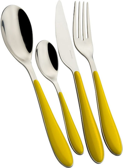 Casa Bugatti Set de Tacâmuri Inoxidabil Galbene 24buc