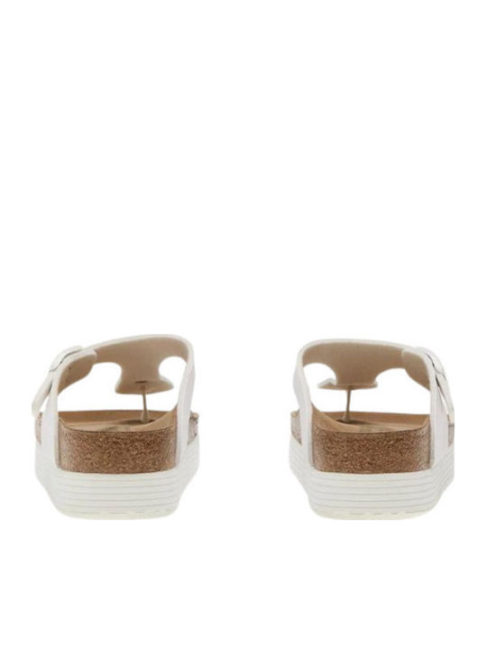 Gizeh Leather Women's Anatomic Flat Sandals White