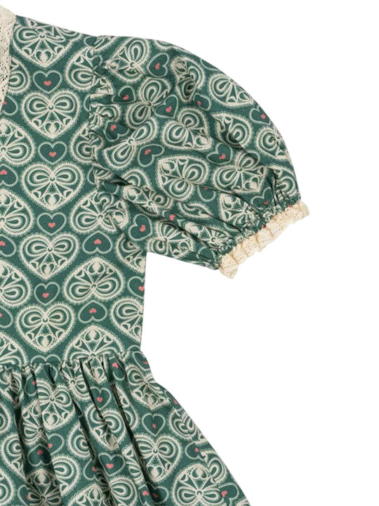 Children's Dress Lacy Green