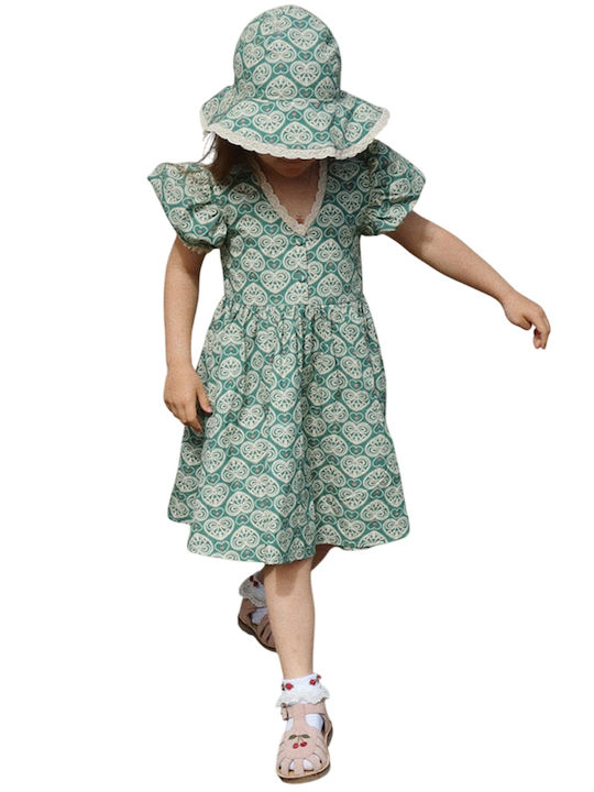 Children's Dress Lacy Green