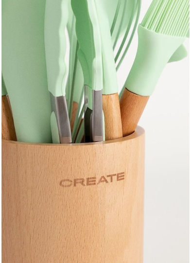 Create Set de Gătit din Silicon cu Suport Verde Kitchenware Studio