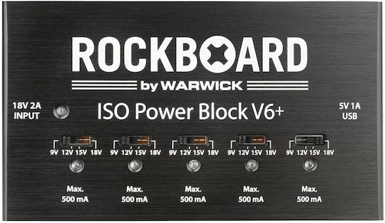 Rockboard Power Block V6+ Τροφοδοτικό Πεταλιών Effect Ηλεκτρικής Κιθάρας και Ηλεκτρικού Μπάσου