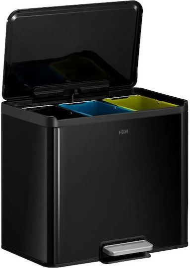 Eko Кошче Essential За Боклук От Неръждаема Стомана С Педал Черно 46.2x41x33.8см