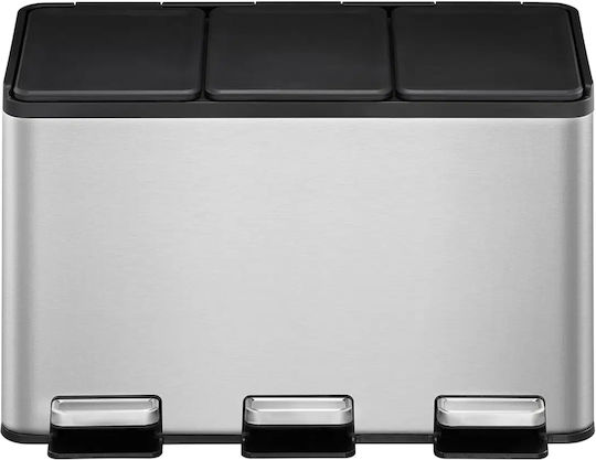Eko Essential Κάδος Απορριμμάτων από Ανοξείδωτο Ατσάλι με Πεντάλ Γκρι 10lt