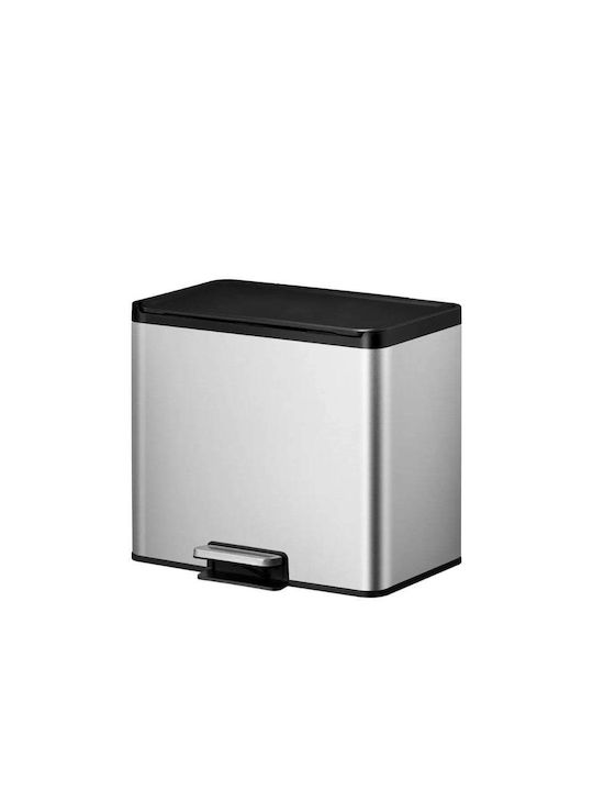 Eko Essential Coș de Gunoi din Oțel Inoxidabil cu Pedală Gri 46.2x41x33.8cm 1buc