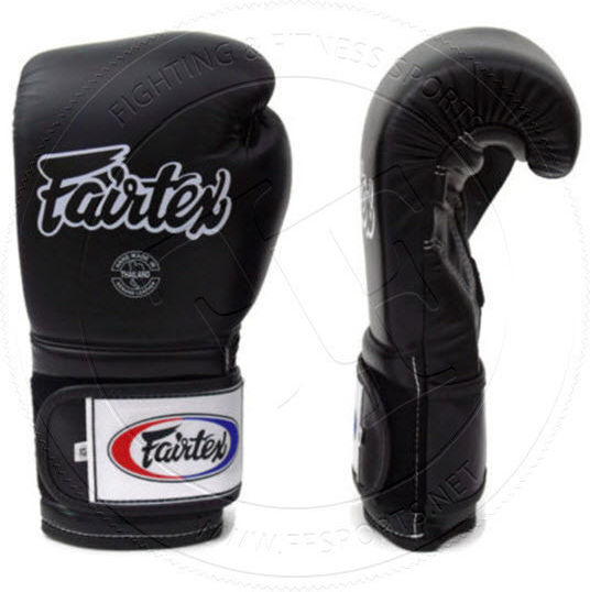 Fairtex Boxhandschuhe Leder für Kampf Schwarz