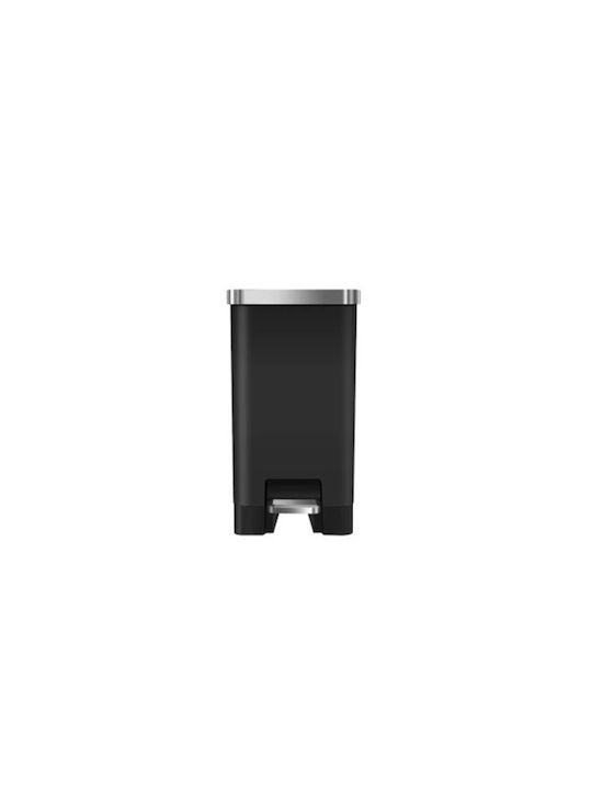 Eko Coș De Gunoi Hana Slim Din Oțel Inoxidabil Cu Pedală Negru 10lt