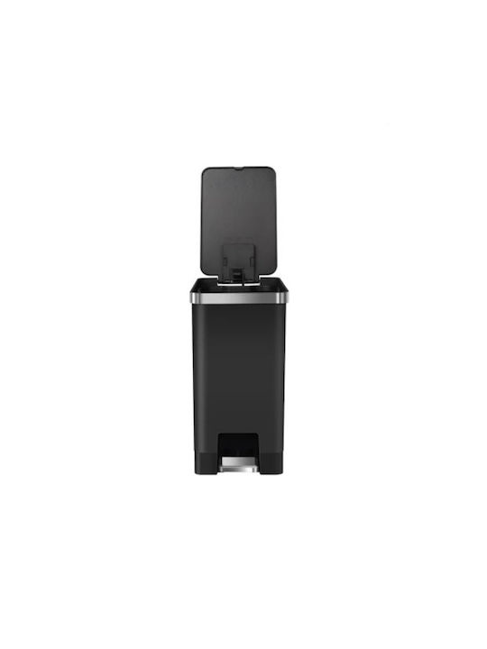 Eko Coș De Gunoi Hana Slim Din Oțel Inoxidabil Cu Pedală Negru 10lt