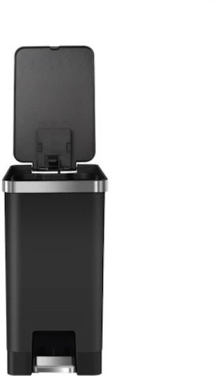 Eko Hana Slim Waste Bin Made of Stainless Steel with Pedal Black 10lt