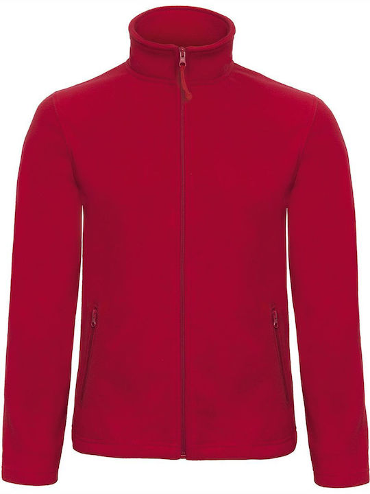 B&C Id.501 Men's Long Sleeve Promotional Cardigan red