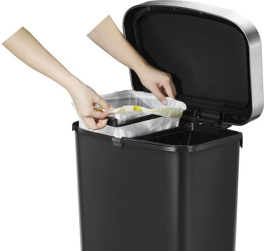 Eko Hana Waste Bin Waste made of Stainless Steel with Pedal Black 45lt 1pcs