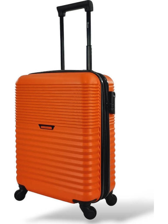 Rain Cabin Hard Orange Suitcase With 4 Wheels Height 55cm