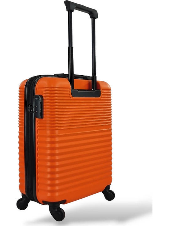 Rain Cabin Hard Orange Suitcase With 4 Wheels Height 55cm