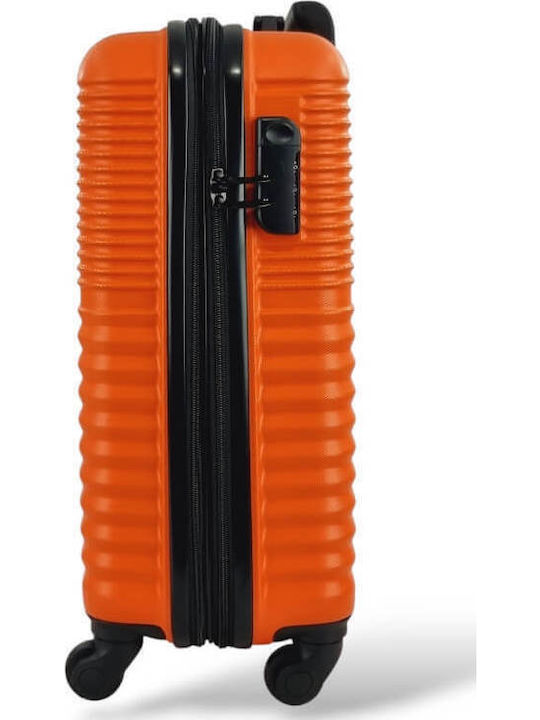 Rain Cabin Hard Orange Suitcase With 4 Wheels Height 55cm