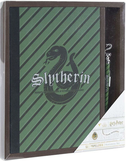 PCMerch Harry Potter Σετ 2 Παιδικά Σημειωματάρια A5 με Λευκές Σελίδες Πράσινα