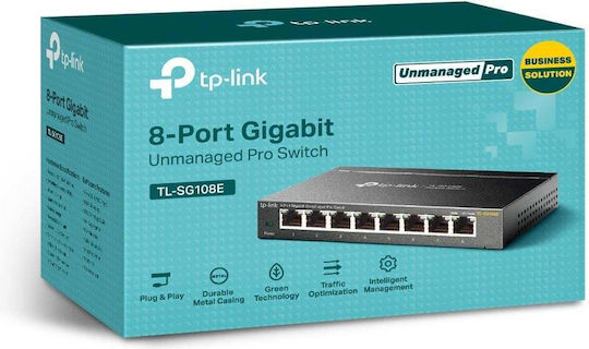 TP-LINK TL-SG108E Unmanaged L2 Switch with 8 Gigabit (1Gbps) Ethernet Ports