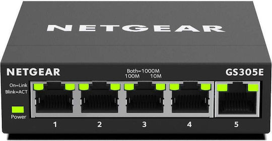 NetGear GS305E Managed L2 Switch με 5 Θύρες Gigabit (1Gbps) Ethernet
