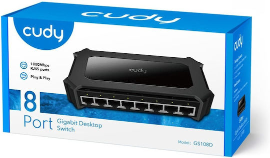 Cudy GS108D v1 Unverwaltet L2 Switch mit 8 Ports Gigabit (1Gbps) Ethernet
