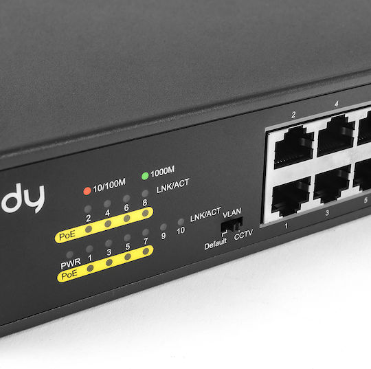 Cudy GS1010P Unmanaged L2 PoE+ Switch με 8 Θύρες Ethernet