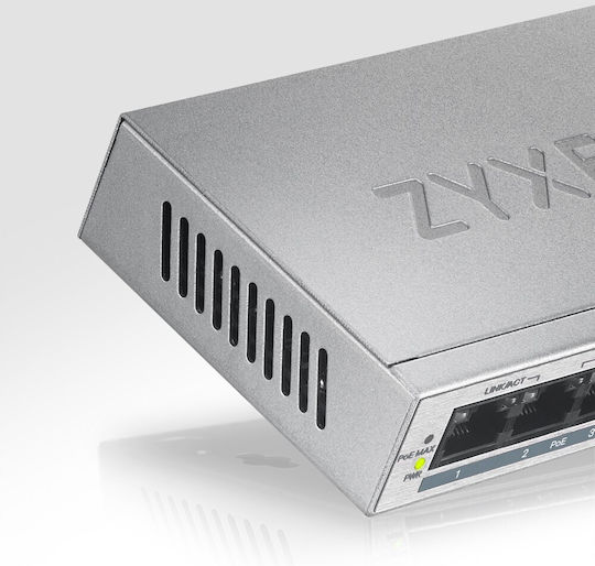Zyxel GS1005HP Unmanaged L2 PoE+ Switch με 5 Θύρες Gigabit (1Gbps) Ethernet