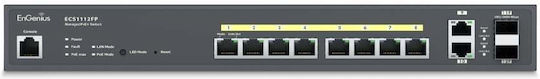 EnGenius ECS1112FP Managed L2 PoE+ Switch with 8 Gigabit (1Gbps) Ethernet Ports and 8 SFP Ports