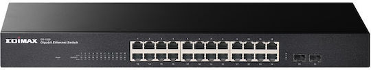 Edimax GS-1026 Unmanaged L2 Switch with 24 Gigabit (1Gbps) Ethernet Ports and 2 SFP Ports