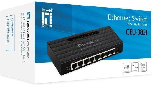 Level One GEU-0821 Unmanaged L2 Switch με 8 Θύρες Gigabit (1Gbps) Ethernet