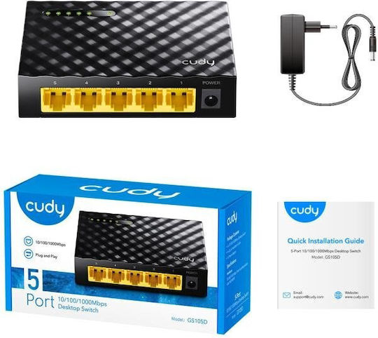 Cudy GS105D v4 Unmanaged Switch με 5 Θύρες Gigabit (1Gbps) Ethernet