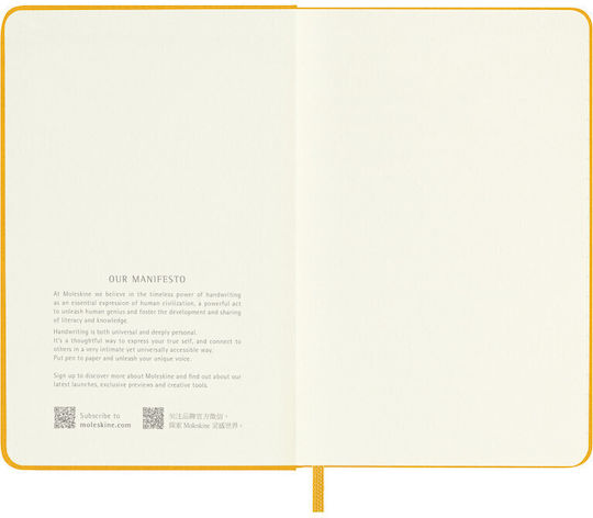 Moleskine Notebook Carnet Cu dungi cu Elastic Galben