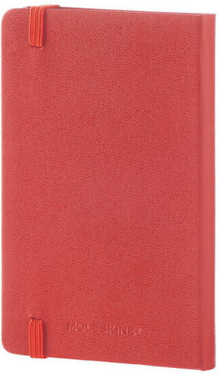 Moleskine Notebook Pocket Тетрадка с Бели Страници и Ластик Червен