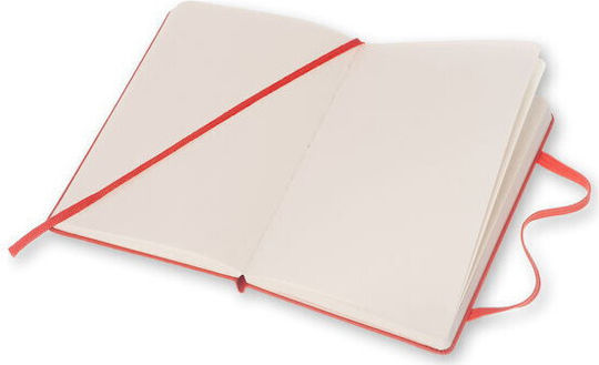 Moleskine Notebook Pocket Тетрадка с Бели Страници и Ластик Червен