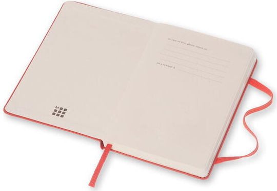 Moleskine Notebook Pocket Тетрадка с Бели Страници и Ластик Червен