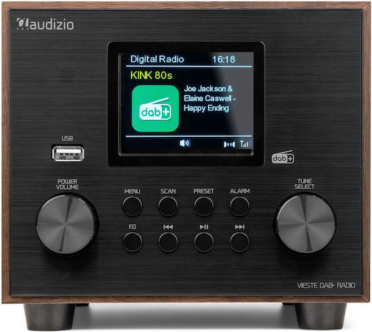 Audizio Vieste Επιτραπέζιο Ραδιόφωνο Ρεύματος DAB+ με Bluetooth και USB Wood