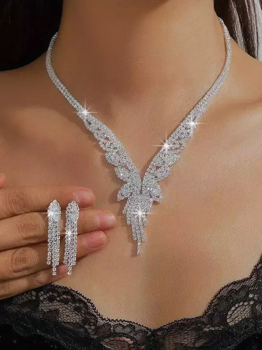 Set with Necklace & Earrings with Stones