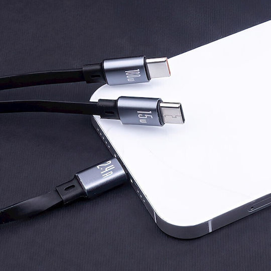 Forever Regular Cablu USB la Lightning / Type-C cu mai multe porturi 2.4A Negru 1.2m (GSM185689)