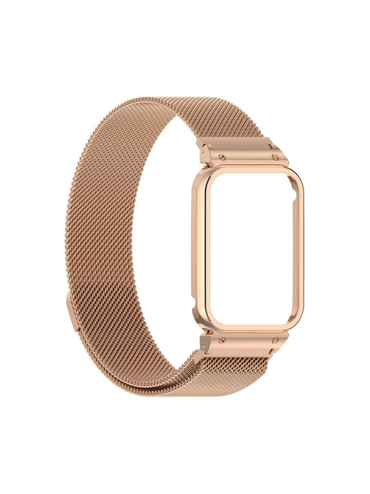 Λουράκι Ανοξείδωτο Ατσάλι Ροζ Χρυσό (Smart Band 8 Pro)