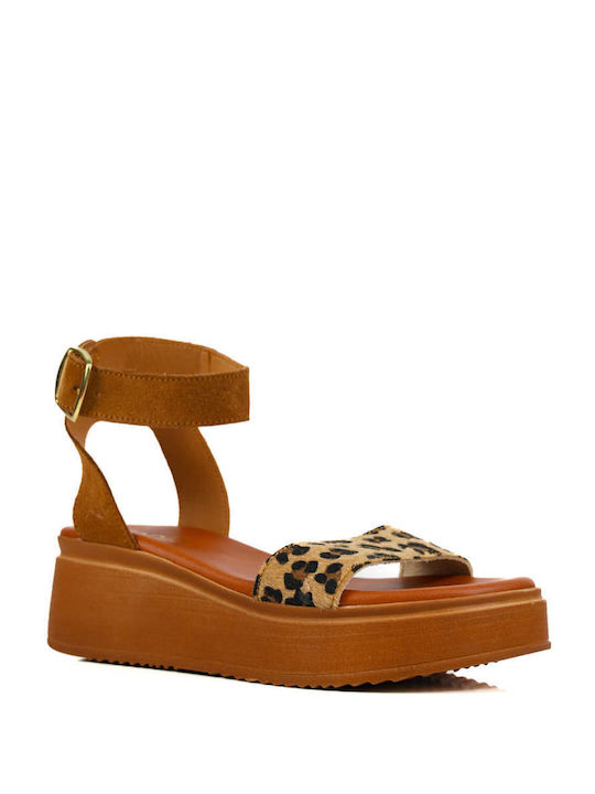 Leopard Flatforms Ankle Strap