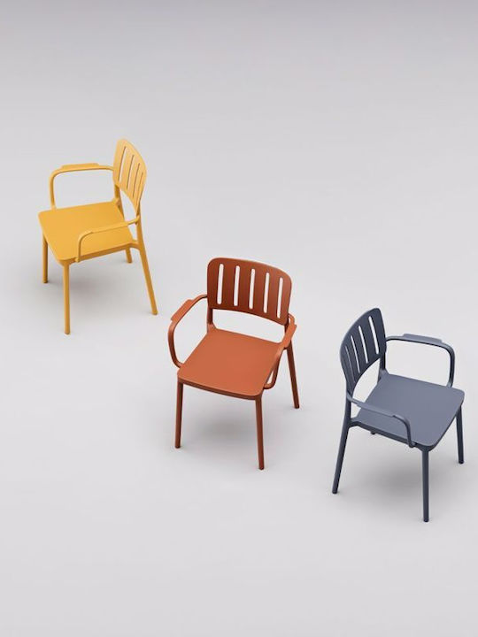 Scaun De Exterior Din Polipropilenă Milano Albastru 4 Bucăți 53x58x81,5 Cm