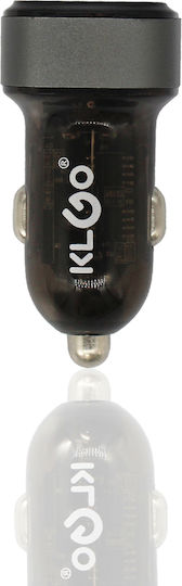 KLGO Φορτιστής Αυτοκινήτου 45W 3A Γρήγορης Φόρτισης με Θύρες: 1xUSB-A 1xType-C Μαύρο Χρώμα
