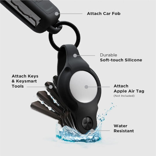 Keysmart Air Flex Keychain Case Silicone for AirTag in Black color