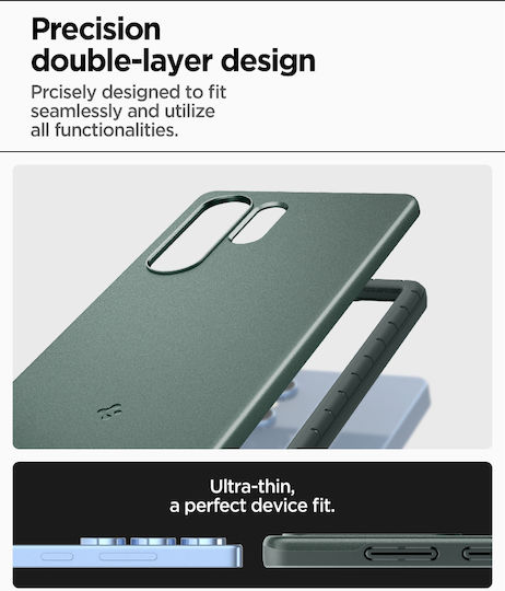 Spigen Thin Fit Mag Umschlag Rückseite Metallisch 1.55mm Abyss Green (Galaxy S25 Ultra,Samsung S25 Ultra)