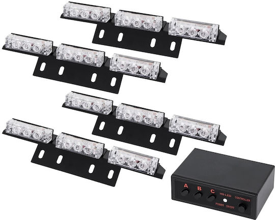 GloboStar Μπάρα Σήμανσης Αυτοκινήτου LED 10 - 30V Αδιάβροχη 18cm με Κόκκινο Φωτισμό