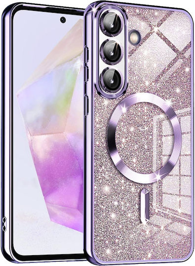 Techsuit Luxury Glitter Umschlag Rückseite Silikon Lila (Samsung Galaxy A36 5G - Techsuit)