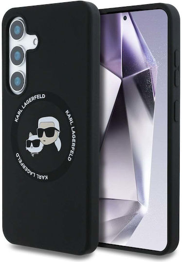 Karl Lagerfeld Heads Umschlag Rückseite Silikon 0.3mm Schwarz (Galaxy S25)
